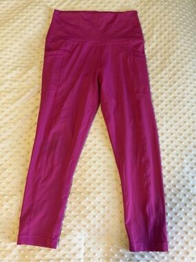 90 Degree By Reflex Hot Pink Capri Leggings w/ Pockets Size M